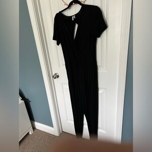 asos black short sleeve jogger jumpsuit